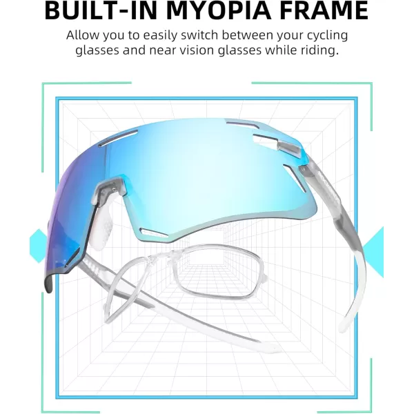 imageROCKBROS Cycling Glasses For Men UV Protection Bike Glasses For Men Cycling Sunglasses Sports Glasses for Running MTBBlue