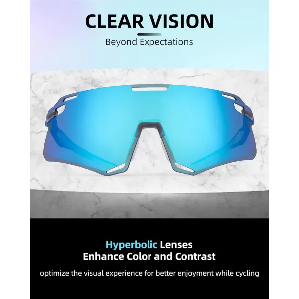 imageROCKBROS Cycling Glasses For Men UV Protection Bike Glasses For Men Cycling Sunglasses Sports Glasses for Running MTBBlue