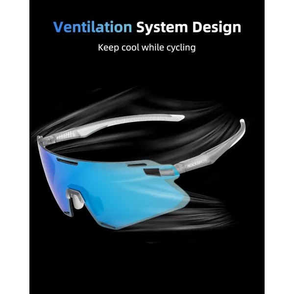 imageROCKBROS Cycling Glasses For Men UV Protection Bike Glasses For Men Cycling Sunglasses Sports Glasses for Running MTBBlue