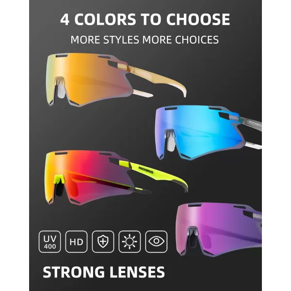 imageROCKBROS Cycling Glasses For Men UV Protection Bike Glasses For Men Cycling Sunglasses Sports Glasses for Running MTBBlue