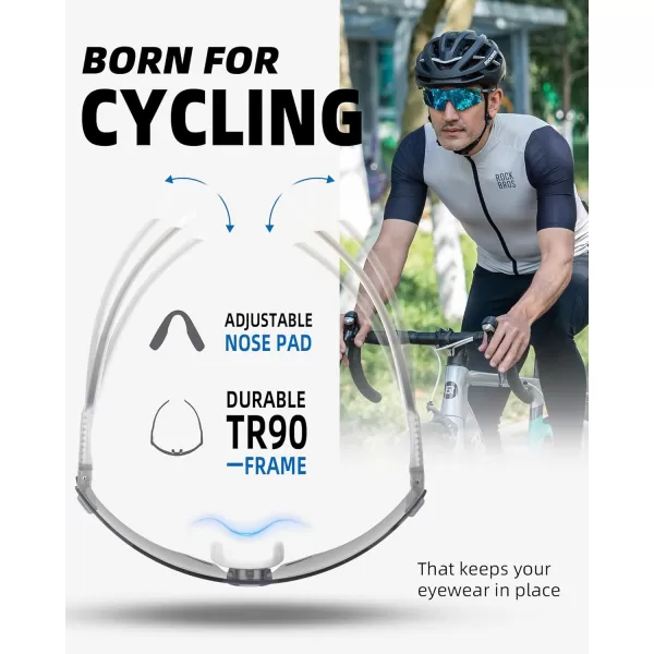 imageROCKBROS Cycling Glasses For Men UV Protection Bike Glasses For Men Cycling Sunglasses Sports Glasses for Running MTBBlue