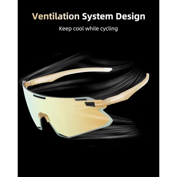 imageROCKBROS Cycling Glasses For Men UV Protection Bike Glasses For Men Cycling Sunglasses Sports Glasses for Running MTBGold