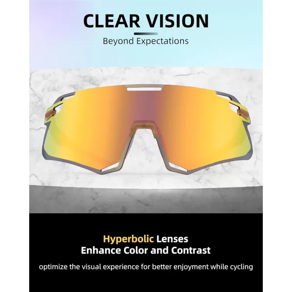 imageROCKBROS Cycling Glasses For Men UV Protection Bike Glasses For Men Cycling Sunglasses Sports Glasses for Running MTBGold