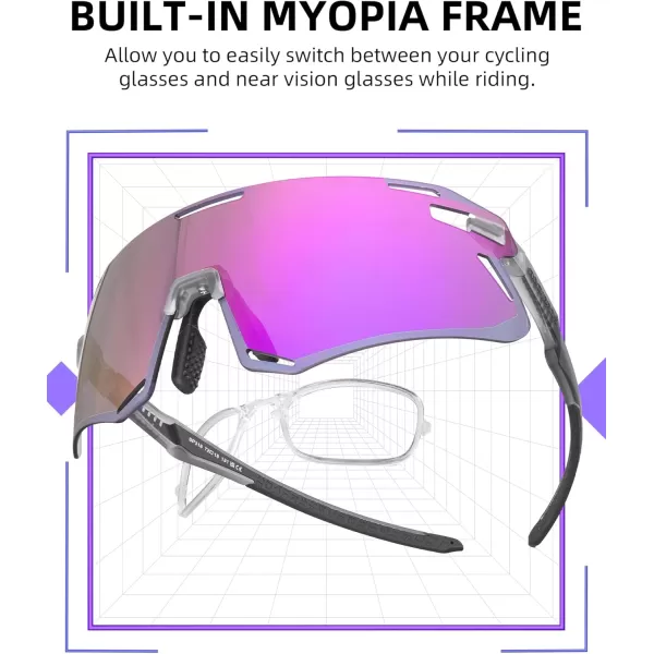 imageROCKBROS Cycling Glasses For Men UV Protection Bike Glasses For Men Cycling Sunglasses Sports Glasses for Running MTBPurple