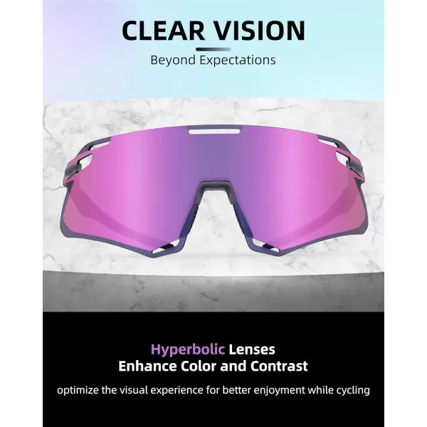 imageROCKBROS Cycling Glasses For Men UV Protection Bike Glasses For Men Cycling Sunglasses Sports Glasses for Running MTBPurple