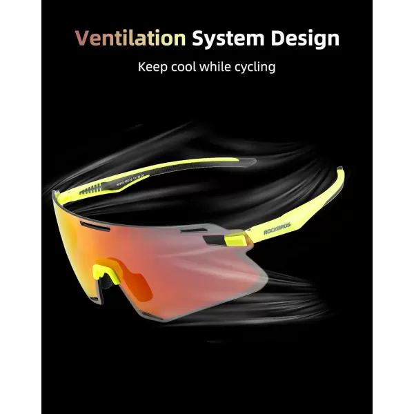 imageROCKBROS Cycling Glasses For Men UV Protection Bike Glasses For Men Cycling Sunglasses Sports Glasses for Running MTBRed