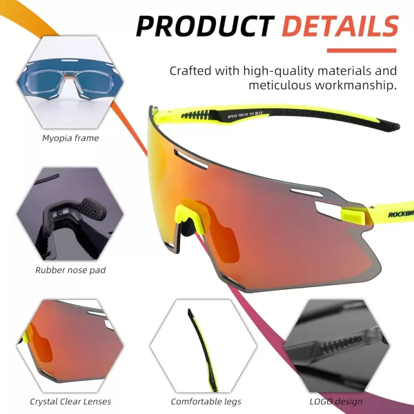 imageROCKBROS Cycling Glasses For Men UV Protection Bike Glasses For Men Cycling Sunglasses Sports Glasses for Running MTBRed