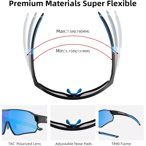 imageROCKBROS Kids Polarized Sunglasses Cycling Glasses Sport Sunglasses UV400 Protection for Youth Boys Girls Age 814Black