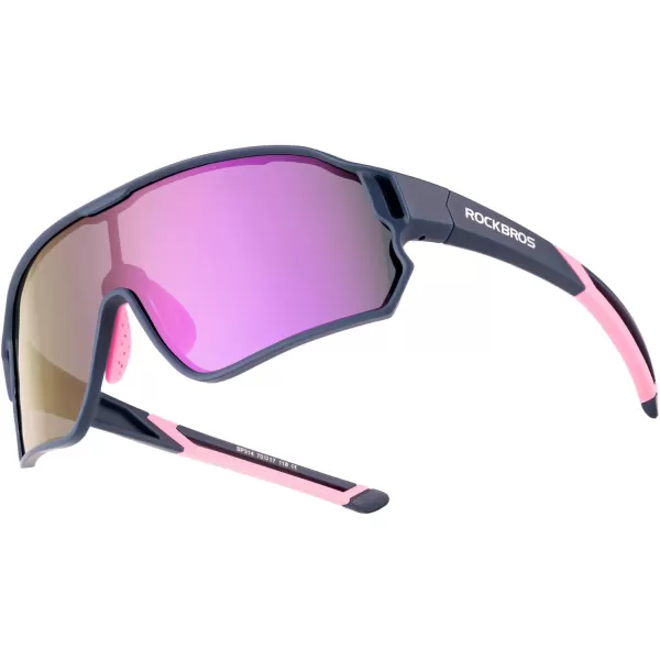 imageROCKBROS Kids Polarized Sunglasses Cycling Glasses Sport Sunglasses UV400 Protection for Youth Boys Girls Age 814Blue Purple