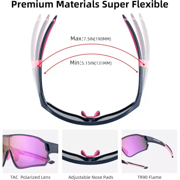 imageROCKBROS Kids Polarized Sunglasses Cycling Glasses Sport Sunglasses UV400 Protection for Youth Boys Girls Age 814Blue Purple