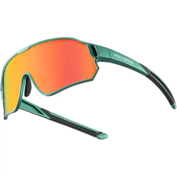 imageROCKBROS Kids Polarized Sunglasses Cycling Glasses Sport Sunglasses UV400 Protection for Youth Boys Girls Age 814Green