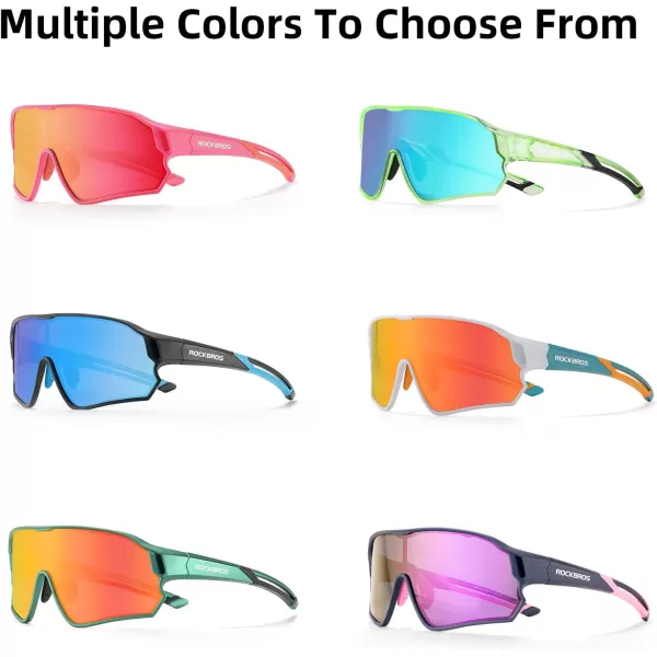 imageROCKBROS Kids Polarized Sunglasses Cycling Glasses Sport Sunglasses UV400 Protection for Youth Boys Girls Age 814Green