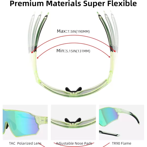 imageROCKBROS Kids Polarized Sunglasses Cycling Glasses Sport Sunglasses UV400 Protection for Youth Boys Girls Age 814Olive Green