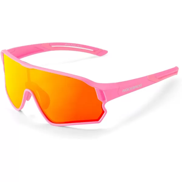 imageROCKBROS Kids Polarized Sunglasses Cycling Glasses Sport Sunglasses UV400 Protection for Youth Boys Girls Age 814Pink
