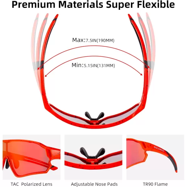 imageROCKBROS Kids Polarized Sunglasses Cycling Glasses Sport Sunglasses UV400 Protection for Youth Boys Girls Age 814Red Black Spot