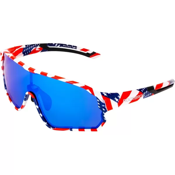 imageROCKBROS Kids Polarized Sunglasses Cycling Glasses Sport Sunglasses UV400 Protection for Youth Boys Girls Age 814Us Flag