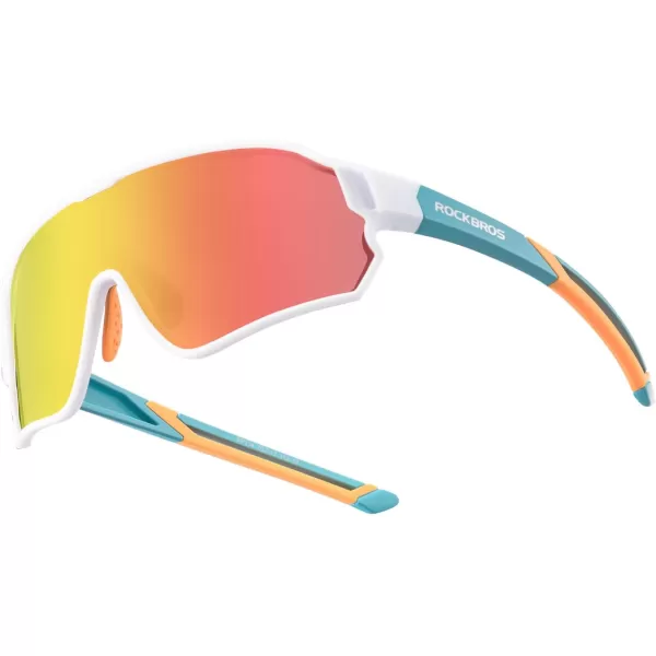 imageROCKBROS Kids Polarized Sunglasses Cycling Glasses Sport Sunglasses UV400 Protection for Youth Boys Girls Age 814White