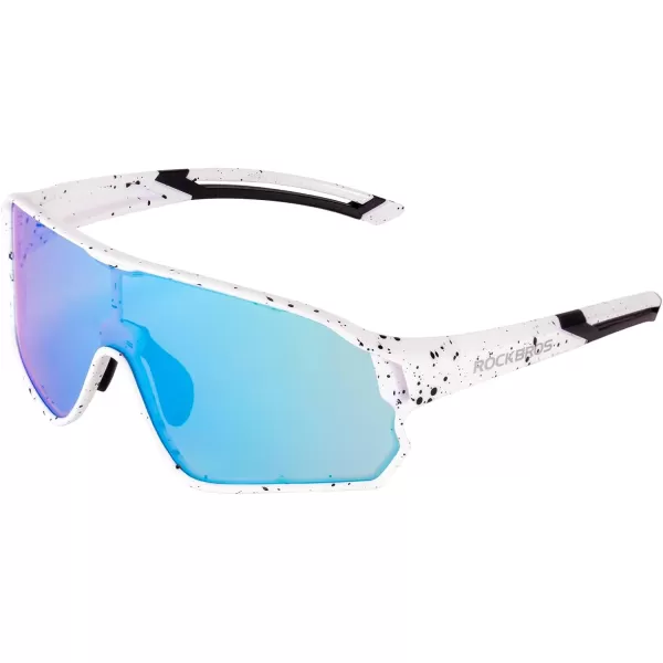 imageROCKBROS Kids Polarized Sunglasses Cycling Glasses Sport Sunglasses UV400 Protection for Youth Boys Girls Age 814White Black Spot