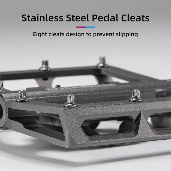 imageROCKBROS MTB Mountain Bike Pedals Compatible with SPD Mountain Bike Dual Function Sealed Clipless Aluminum Bicycle Flat Platform 916quot Pedals with Cleats for Road MTB Mountain BikesTitanium