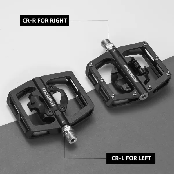 imageROCKBROS MTB Mountain Bike Pedals Compatible with SPD Mountain Bike Dual Function Sealed Clipless Aluminum Bicycle Flat Platform 916quot Pedals with Cleats for Road MTB Mountain Bikesblack