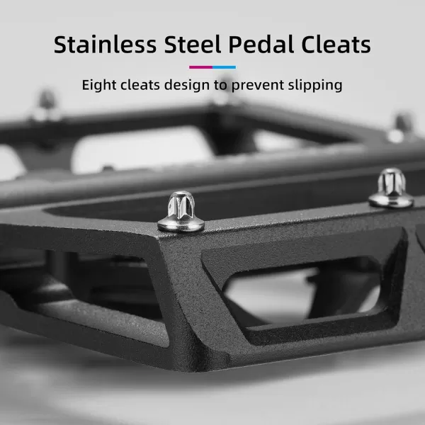 imageROCKBROS MTB Mountain Bike Pedals Compatible with SPD Mountain Bike Dual Function Sealed Clipless Aluminum Bicycle Flat Platform 916quot Pedals with Cleats for Road MTB Mountain Bikesblack