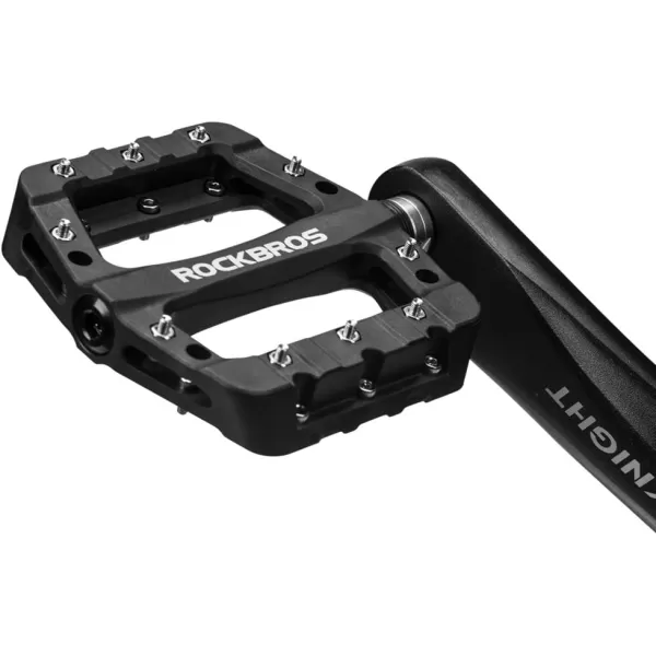 imageROCKBROS MTB Pedals Mountain Bike Pedals Lightweight Nylon Fiber Bicycle Platform Pedals for BMX MTB 916quotBlack