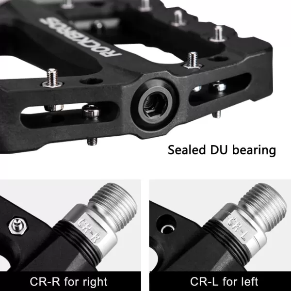imageROCKBROS MTB Pedals Mountain Bike Pedals Lightweight Nylon Fiber Bicycle Platform Pedals for BMX MTB 916quotBlack