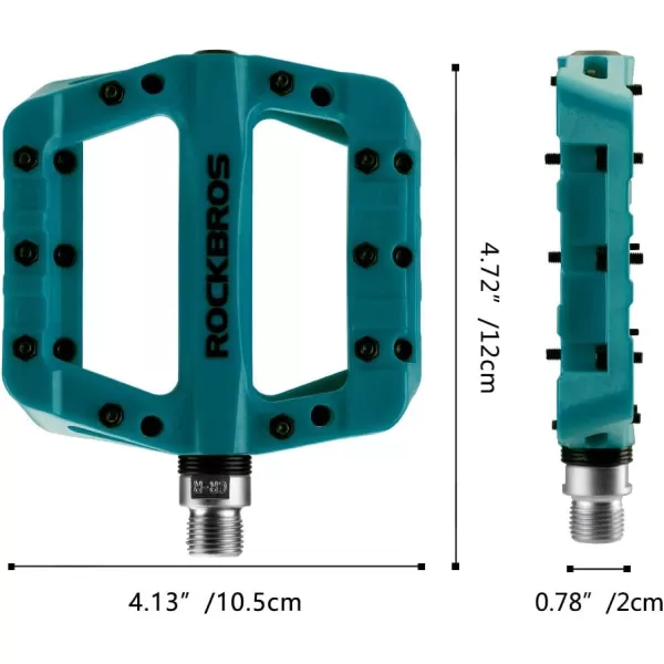 imageROCKBROS MTB Pedals Mountain Bike Pedals Lightweight Nylon Fiber Bicycle Platform Pedals for BMX MTB 916quotBlue