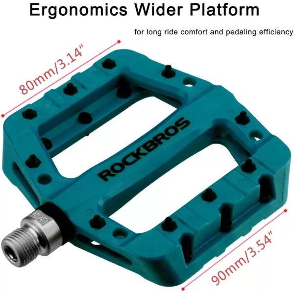 imageROCKBROS MTB Pedals Mountain Bike Pedals Lightweight Nylon Fiber Bicycle Platform Pedals for BMX MTB 916quotBlue