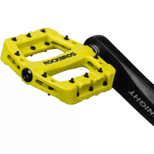 imageROCKBROS MTB Pedals Mountain Bike Pedals Lightweight Nylon Fiber Bicycle Platform Pedals for BMX MTB 916quotGreen