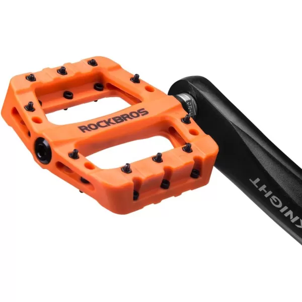 imageROCKBROS MTB Pedals Mountain Bike Pedals Lightweight Nylon Fiber Bicycle Platform Pedals for BMX MTB 916quotOrange