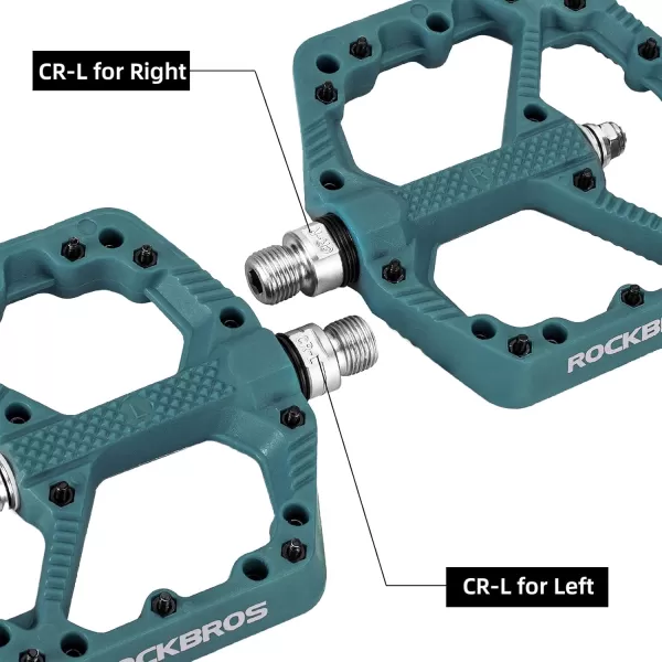 imageROCKBROS Mountain Bike Pedals Flat MTB Pedals Nylon Fiber Bicycle Platform Pedals for Road Mountain BMX MTB Bikesblue