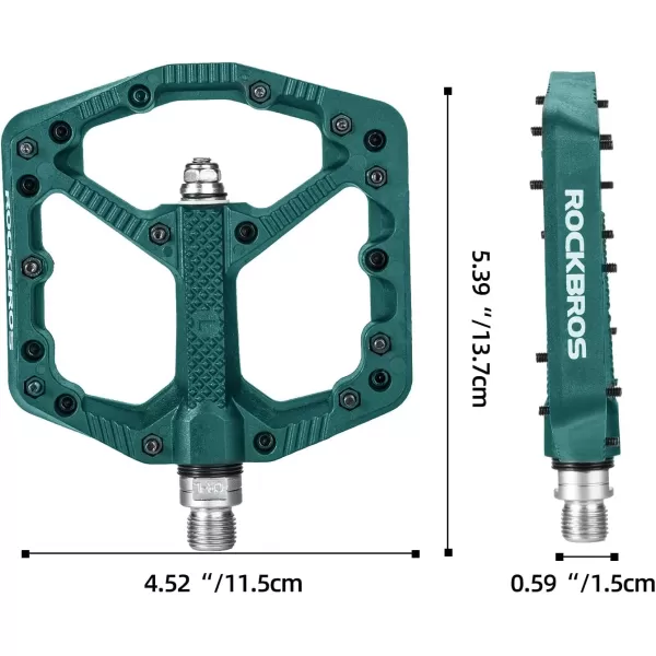 imageROCKBROS Mountain Bike Pedals Flat MTB Pedals Nylon Fiber Bicycle Platform Pedals for Road Mountain BMX MTB Bikesblue