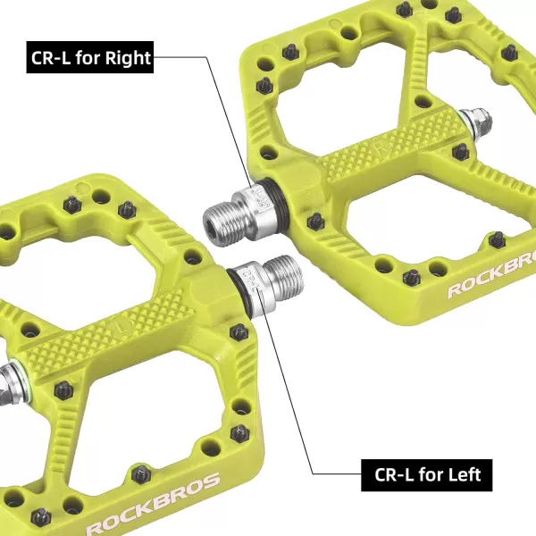 imageROCKBROS Mountain Bike Pedals Flat MTB Pedals Nylon Fiber Bicycle Platform Pedals for Road Mountain BMX MTB Bikesgreen