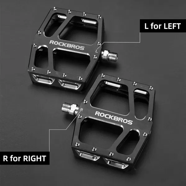 imageROCKBROS Mountain Bike Pedals MTB Pedal Aluminum Bicycle Wide Platform Flat Pedals 916quot Cycling Sealed Bearing Pedals for Road Mountain BMX MTB Bike