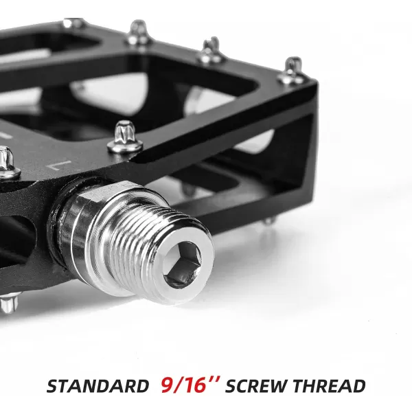 imageROCKBROS Mountain Bike Pedals MTB Pedal Aluminum Bicycle Wide Platform Flat Pedals 916quot Cycling Sealed Bearing Pedals for Road Mountain BMX MTB Bike