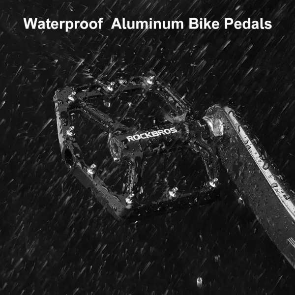 imageROCKBROS Mountain Bike Pedals MTB Pedals Bicycle Flat Pedals Aluminum 916quot Sealed Bearing Lightweight Platform for Road Mountain BMX MTB BikeBlack