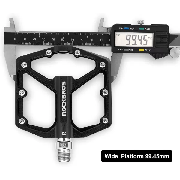 imageROCKBROS Mountain Bike Pedals MTB Pedals Bicycle Flat Pedals Aluminum 916quot Sealed Bearing Lightweight Platform for Road Mountain BMX MTB BikeBlack