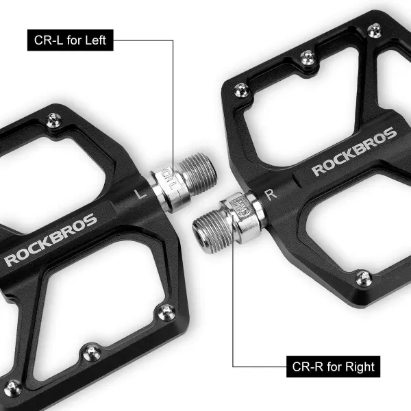imageROCKBROS Mountain Bike Pedals MTB Pedals Bicycle Flat Pedals Aluminum 916quot Sealed Bearing Lightweight Platform for Road Mountain BMX MTB BikeBlack