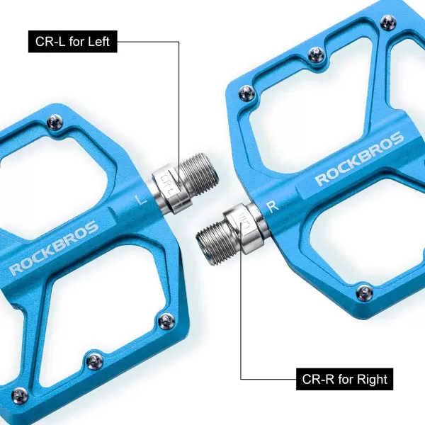 imageROCKBROS Mountain Bike Pedals MTB Pedals Bicycle Flat Pedals Aluminum 916quot Sealed Bearing Lightweight Platform for Road Mountain BMX MTB BikeBlue