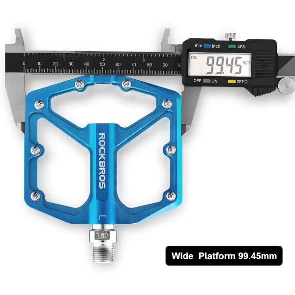 imageROCKBROS Mountain Bike Pedals MTB Pedals Bicycle Flat Pedals Aluminum 916quot Sealed Bearing Lightweight Platform for Road Mountain BMX MTB BikeBlue