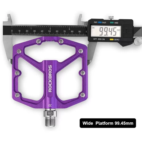 imageROCKBROS Mountain Bike Pedals MTB Pedals Bicycle Flat Pedals Aluminum 916quot Sealed Bearing Lightweight Platform for Road Mountain BMX MTB BikePurple