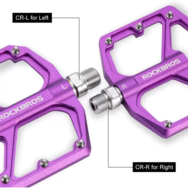 imageROCKBROS Mountain Bike Pedals MTB Pedals Bicycle Flat Pedals Aluminum 916quot Sealed Bearing Lightweight Platform for Road Mountain BMX MTB BikePurple