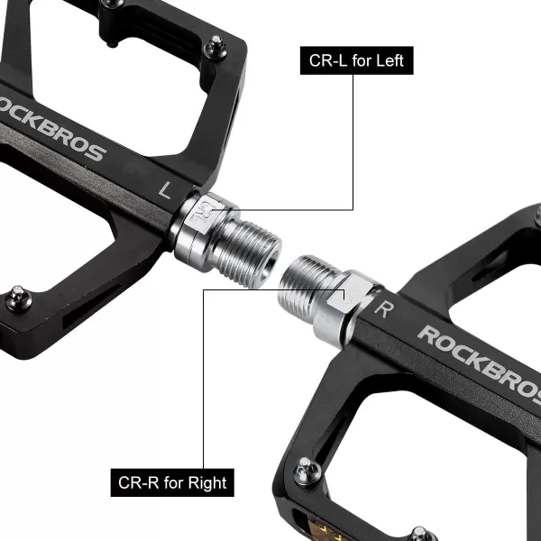 imageROCKBROS Mountain Bike Pedals MTB Pedals Bicycle Flat Pedals Aluminum 916quot Sealed Bearing Lightweight Platform for Road Mountain BMX MTB BikeReflective PedalsBlack