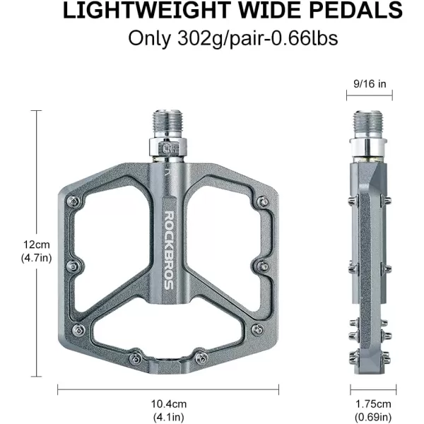 imageROCKBROS Mountain Bike Pedals MTB Pedals Bicycle Flat Pedals Aluminum 916quot Sealed Bearing Lightweight Platform for Road Mountain BMX MTB BikeTitanium