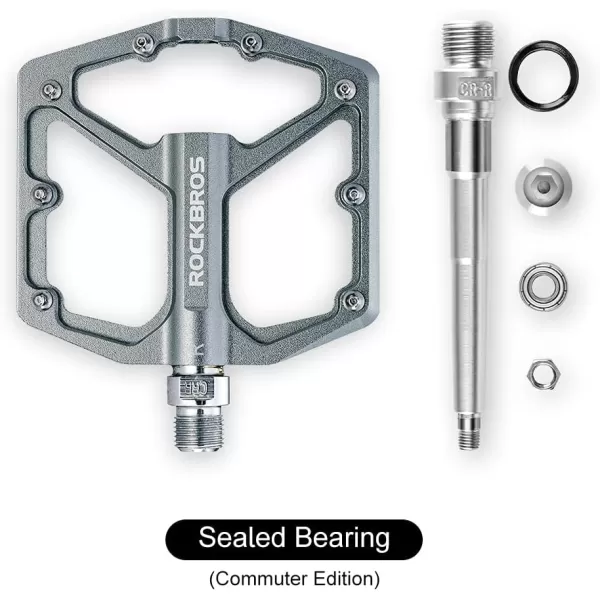 imageROCKBROS Mountain Bike Pedals MTB Pedals Bicycle Flat Pedals Aluminum 916quot Sealed Bearing Lightweight Platform for Road Mountain BMX MTB BikeTitanium