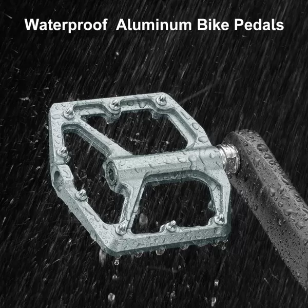 imageROCKBROS Mountain Bike Pedals MTB Pedals Bicycle Flat Pedals Aluminum 916quot Sealed Bearing Lightweight Platform for Road Mountain BMX MTB BikeTitanium