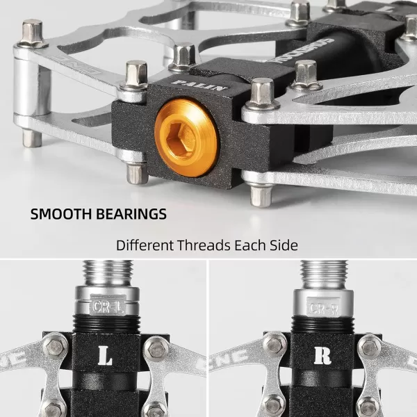 imageROCKBROS Mountain Bike Pedals MTB Pedals CNC NonSlip Lightweight Aluminum Alloy Bicycle Pedals Sealed Bearings Bicycle Platform Pedals 916quot BMX Road Bike Pedalsilver