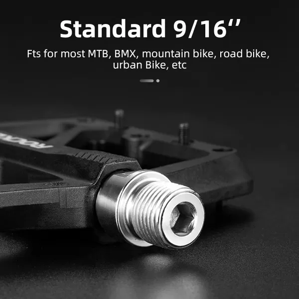imageROCKBROS Mountain Bike Pedals MTB Pedals Lightweight Nylon Composite Bicycle Flat Pedals 916quot DU Bearing Bike Platform Pedals for BMX MTB Mountain Road BikeBlack