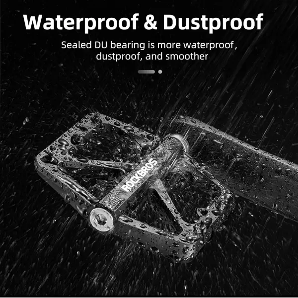 imageROCKBROS Mountain Bike Pedals MTB Pedals Lightweight Nylon Composite Bicycle Flat Pedals 916quot DU Bearing Bike Platform Pedals for BMX MTB Mountain Road BikeBlack